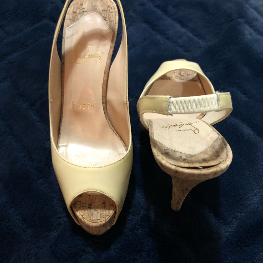 Christian Louboutin Sling back peep toe heel
